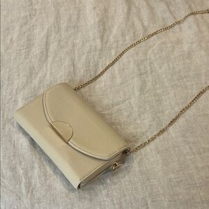 Francesca's Collections Cream Clutch with Gold Chain